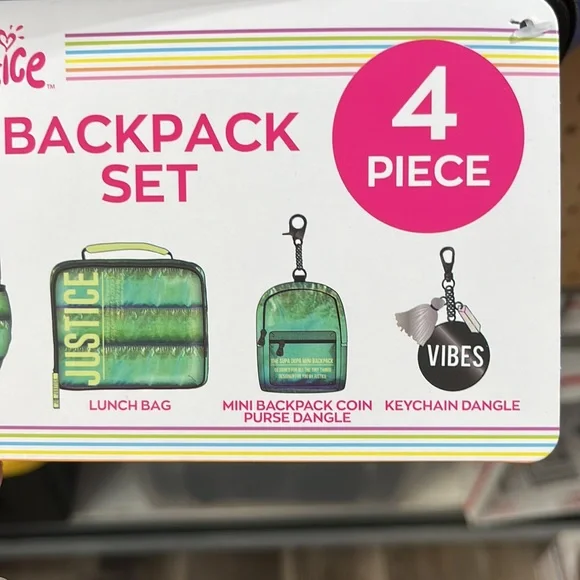 NWT Justice 4 piece backpack set - Picture 3 of 9